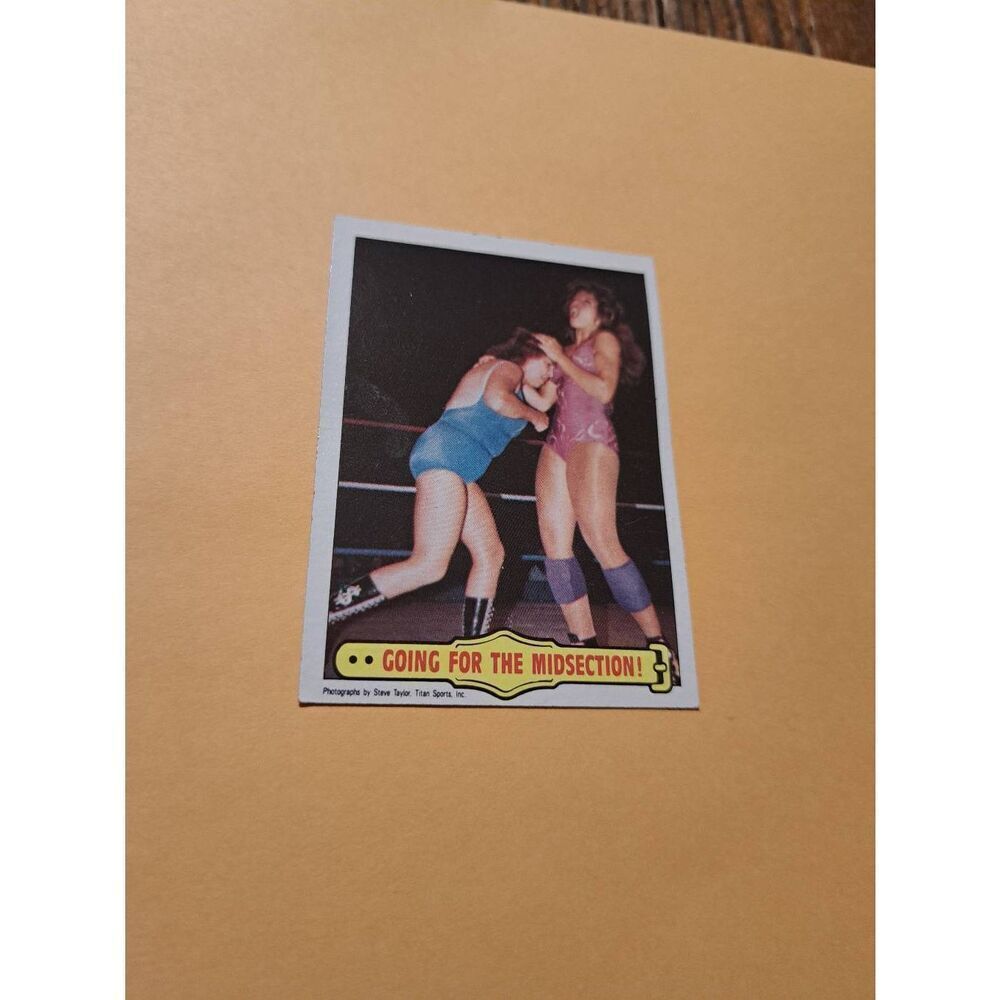 Vintage 1985 WWF Ringside Action Card #25 Fabulous Moolah vs Wendi Richter Topps